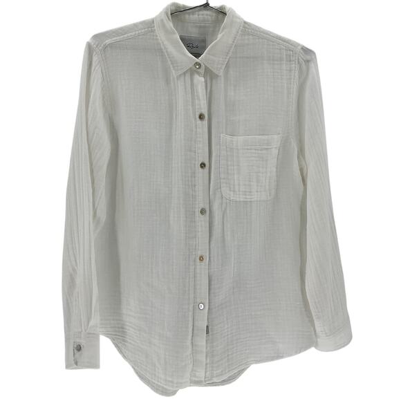 Rails Gauze White Ellis Button Down Shirt Size S - Picture 2 of 4